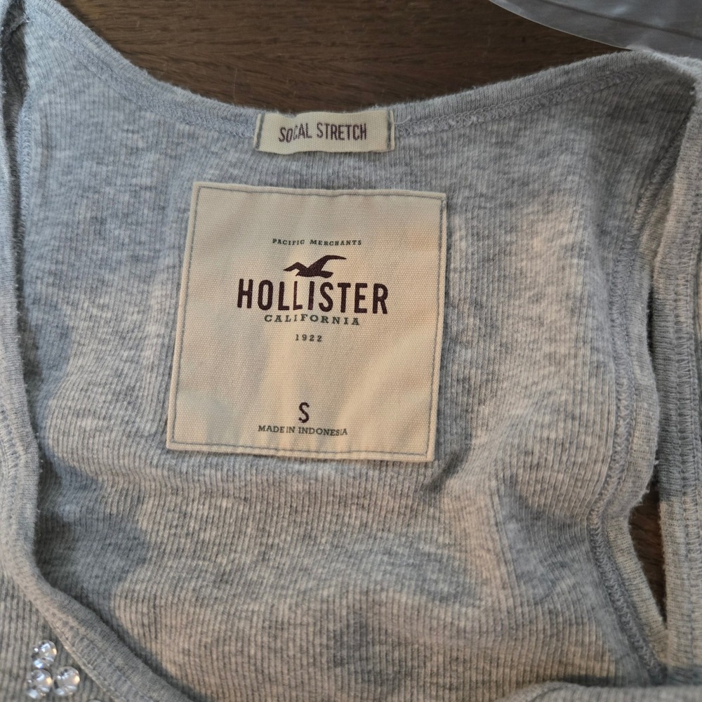 Abercrombie & Fitch Light Blue Pleated Puff Sleeve Smocked Crop Top Small - Picture 12 of 12
